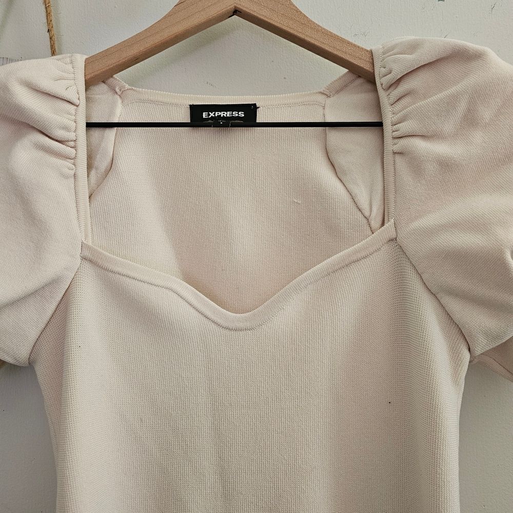 Express Cream Puff Sleeve Size Small Mini Dress